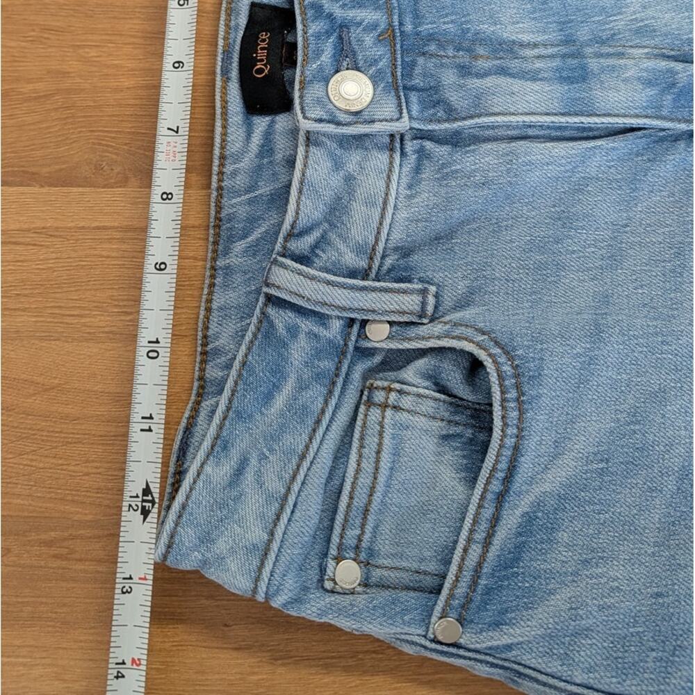 Quince Bella Stretch Barrel Jeans in Cool Blue Womens 26 Denim High-rise Ankle - Picture 7 of 12